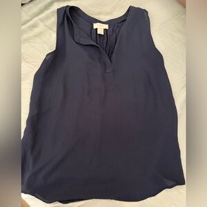 LOFT Women's Dark Blue Sleeveless Blouse